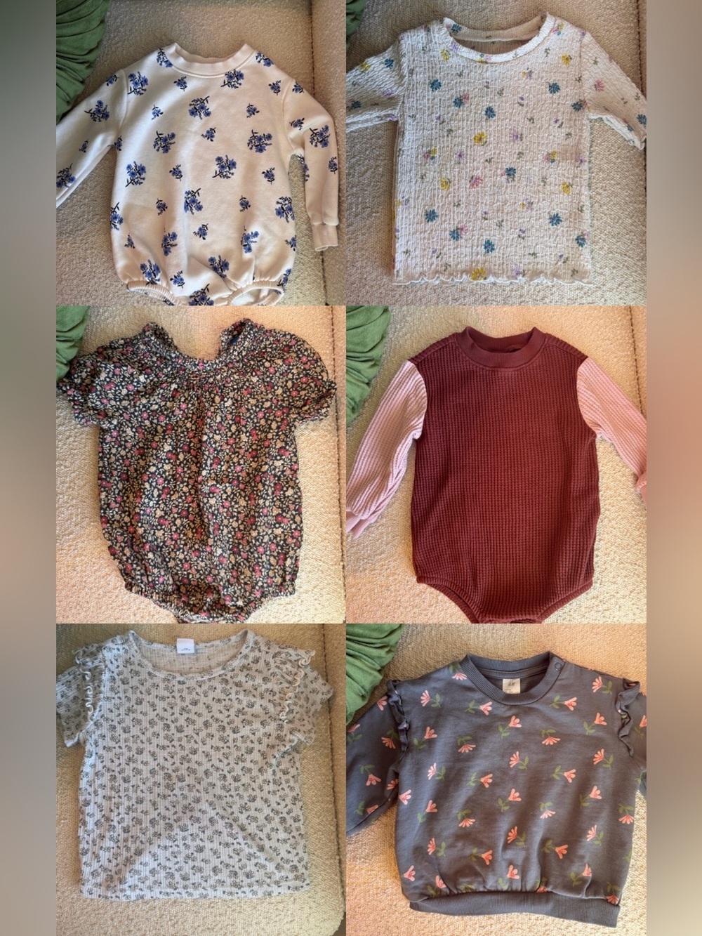 Mixed Baby Girl Onesie & Tops Set - Floral & Knit Styles